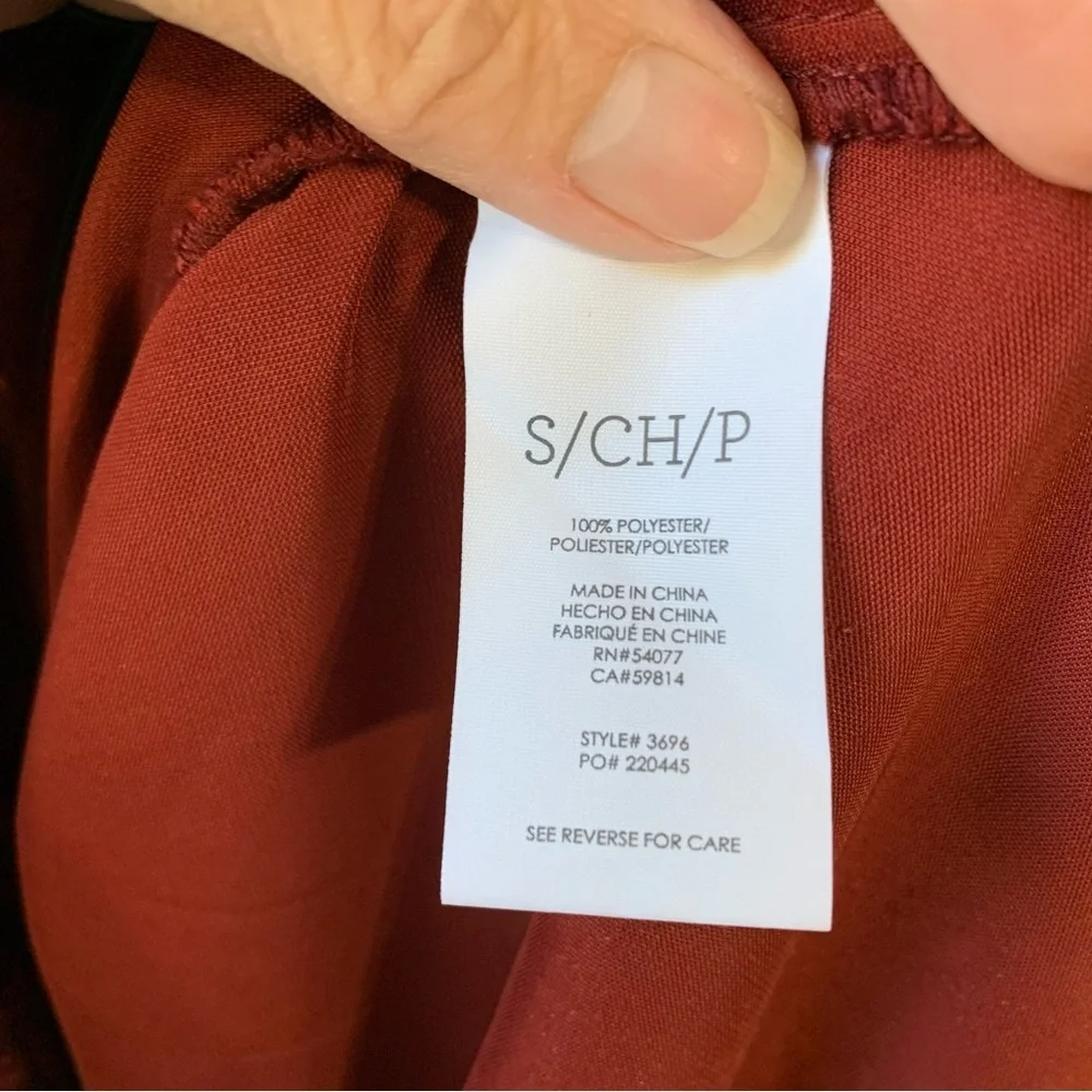 Cabi #3696 rust Empire Grace Tribute crushed velvet velour hi-low dress. Size‎ S - Picture 7 of 8